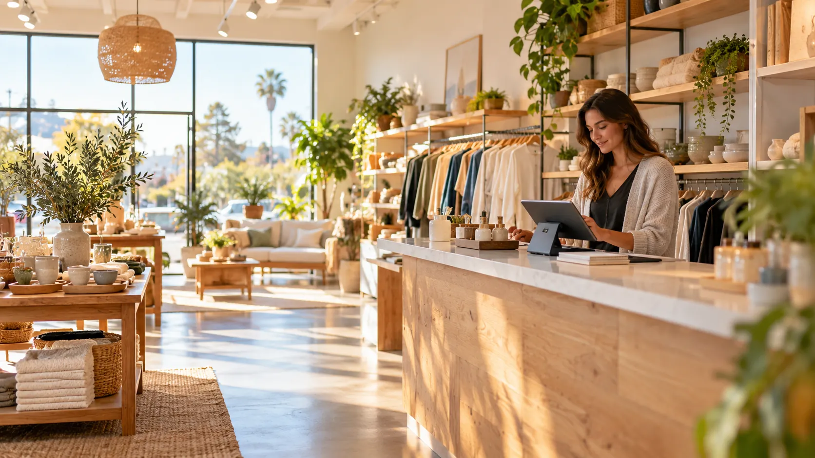 Interior of California professional office showing furniture equipment and fixtures